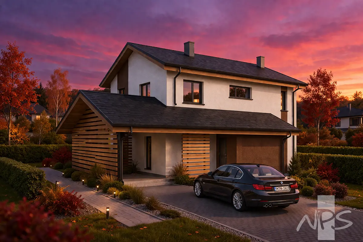 Divstāvu mājas projekts 176 m²: 3 Guļamistabas, 2 Vannasistabas, Atvērta virtuve, bez Garāžas