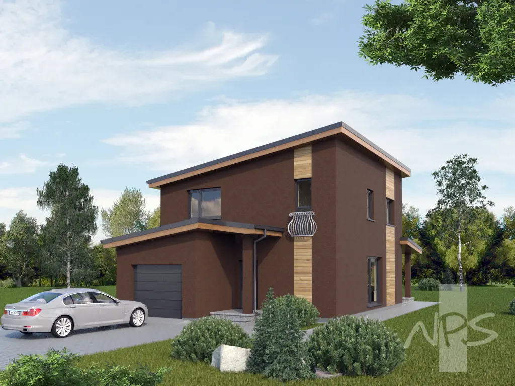Divstāvu mājas projekts 146 m²: 3 Guļamistabas, 2 Vannasistabas, Garāža