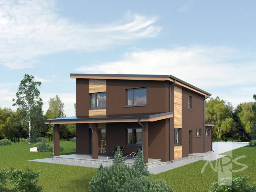 Divstāvu mājas projekts 146 m²: 3 Guļamistabas, 2 Vannasistabas, Garāža