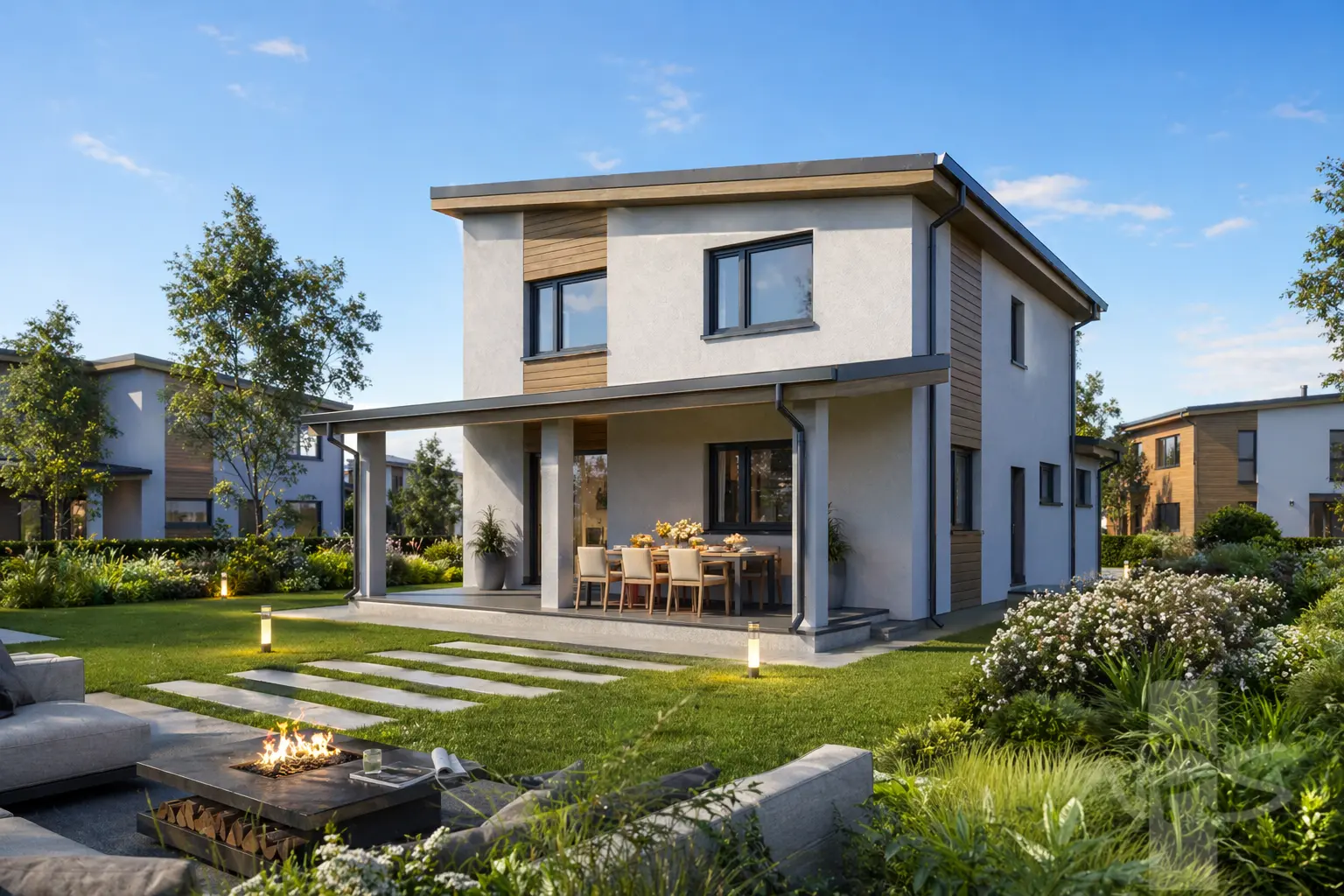 Divstāvu mājas projekts 146 m²: 3 Guļamistabas, 2 Vannasistabas, Garāža