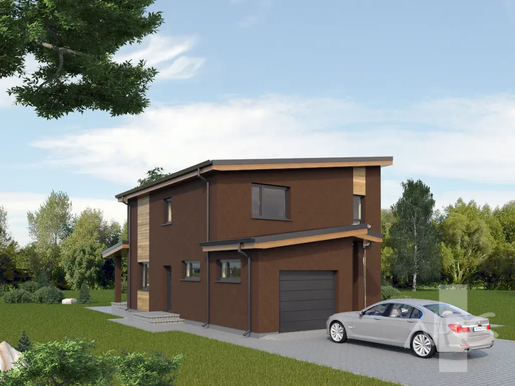 Divstāvu mājas projekts 146 m²: 3 Guļamistabas, 2 Vannasistabas, Garāža