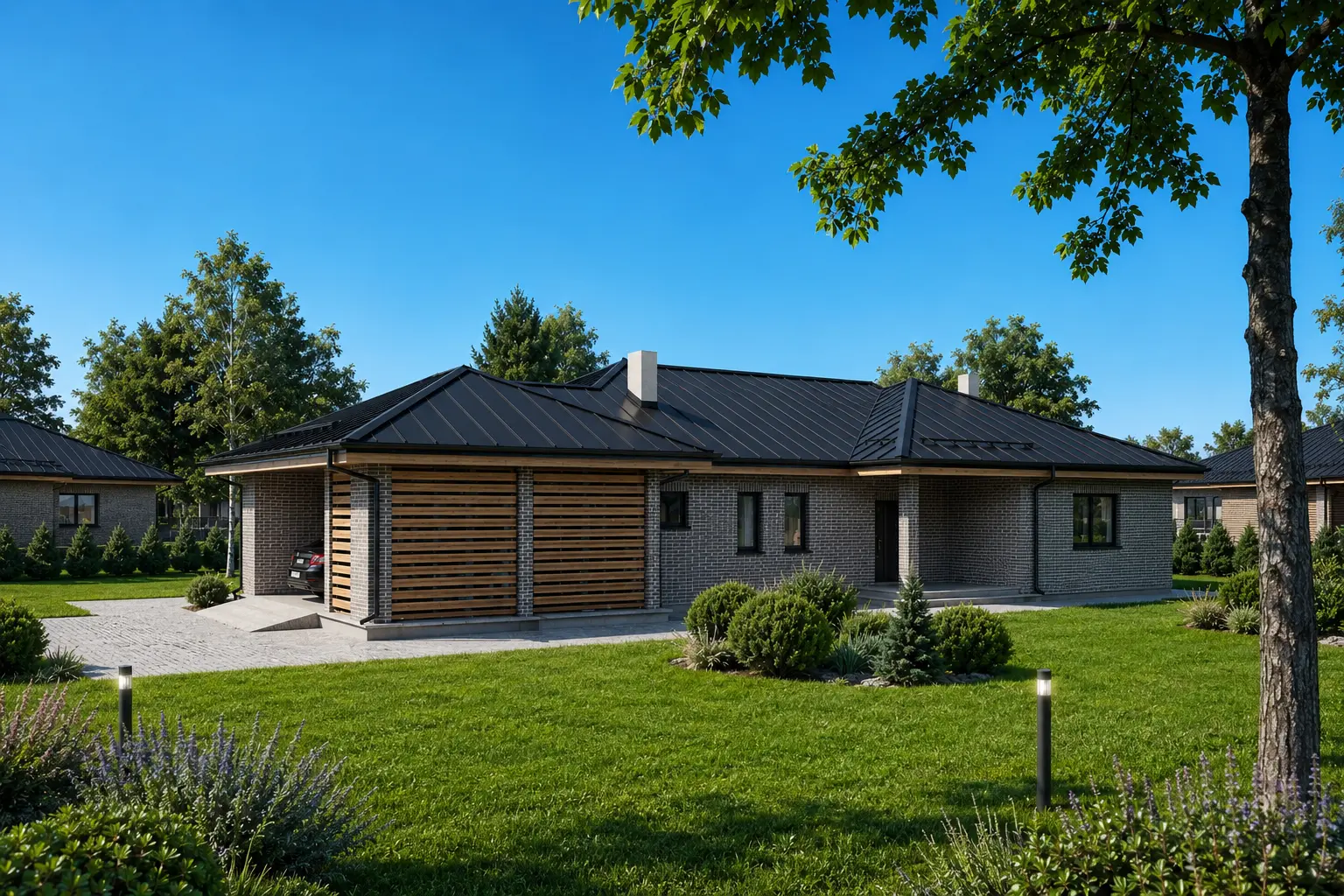 Vienstāva mājas projekts 161 m²: 3 Guļamistabas, 2 Vannasistabas, bez Garāžas