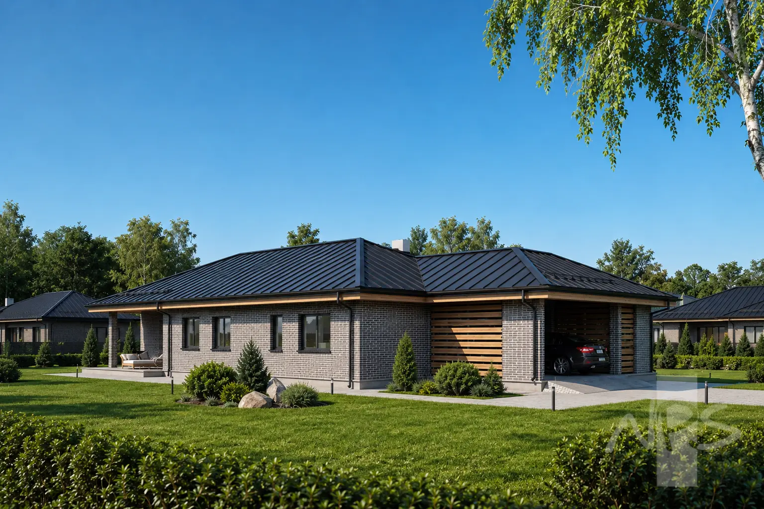 Vienstāva mājas projekts 161 m²: 3 Guļamistabas, 2 Vannasistabas, bez Garāžas