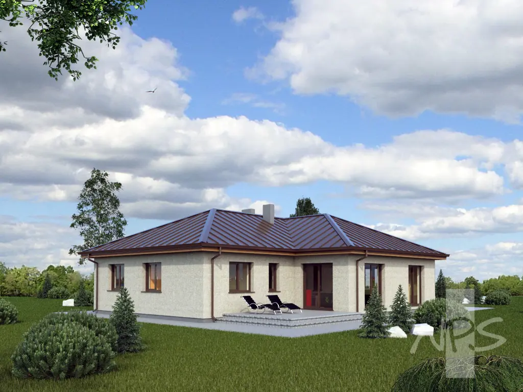 Vienstāva mājas projekts 146 m²: 3 Guļamistabas, 1 Vannasistabas, Atvērta virtuve, Garāža
