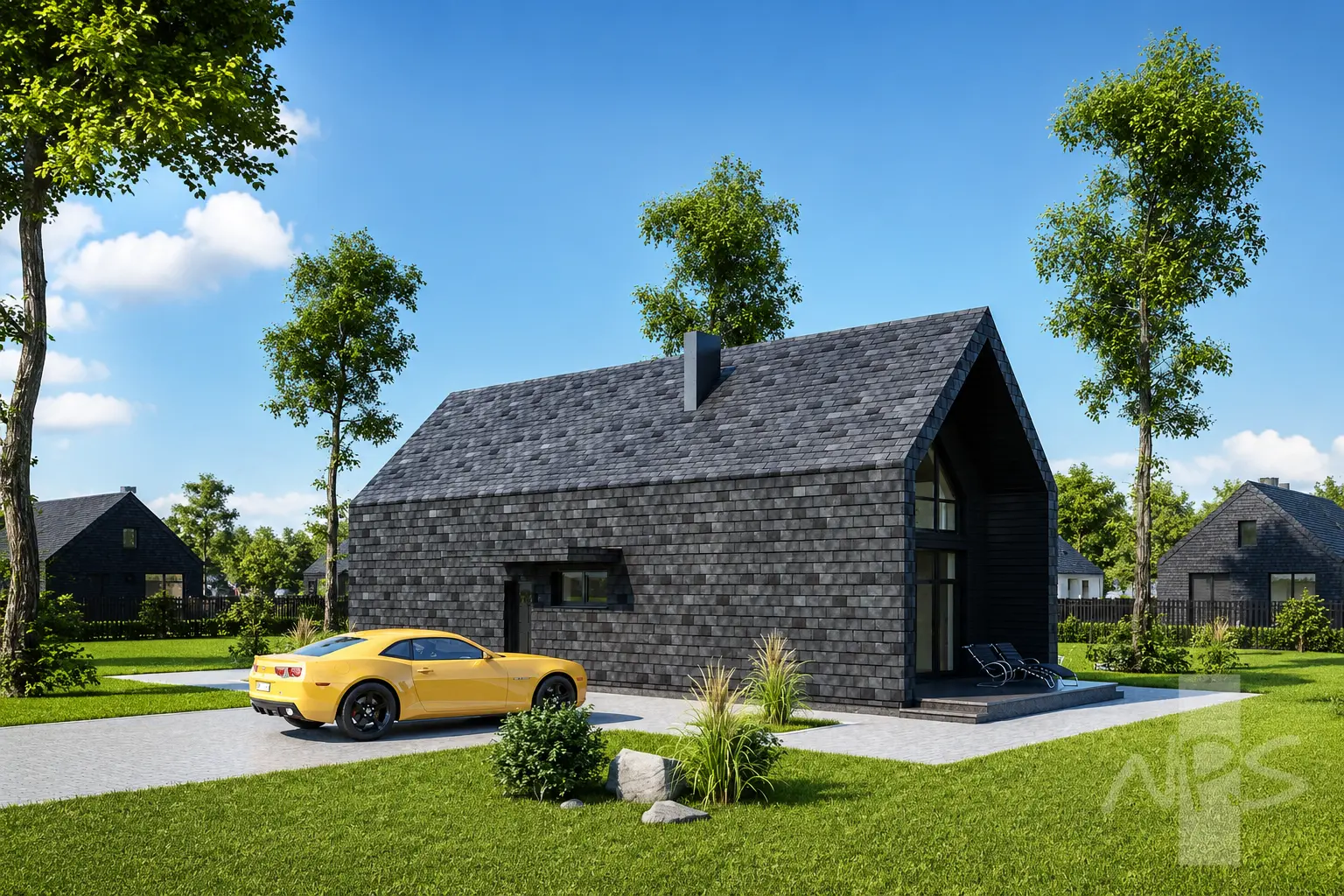 Mājas projekts ar mansardu 128 m²: 2 Guļamistabas, 2 Vannasistabas, bez Garāžas