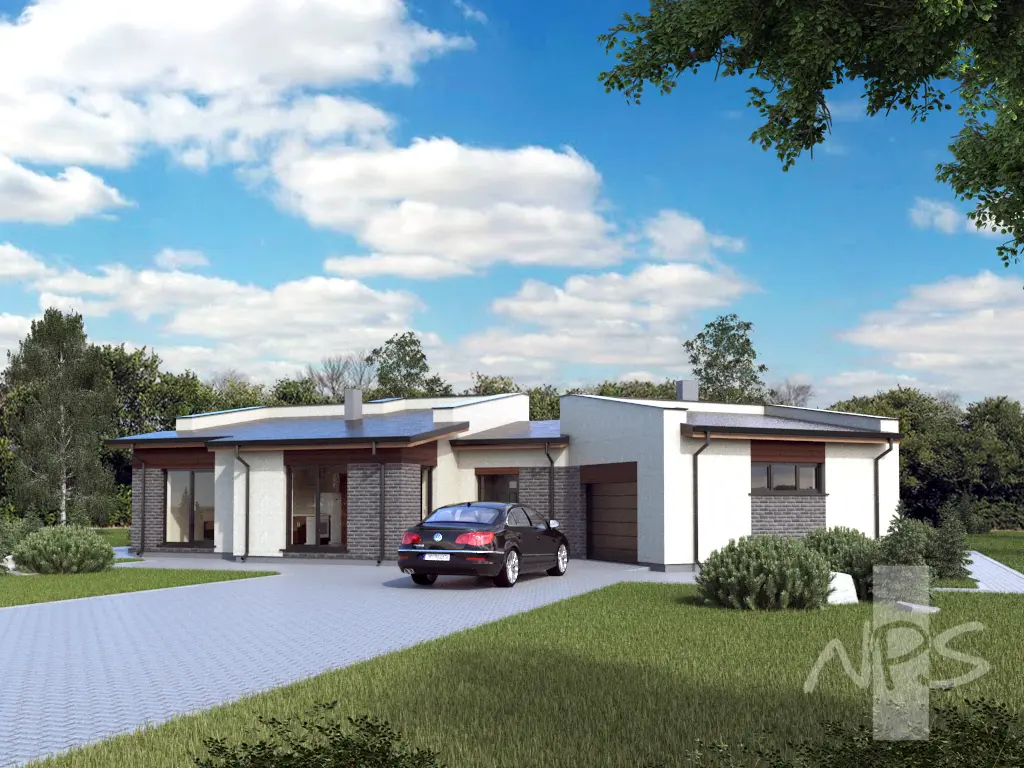 Vienstāva mājas projekts 153 m²: 3 Guļamistabas, 2 Vannasistabas, Garāža