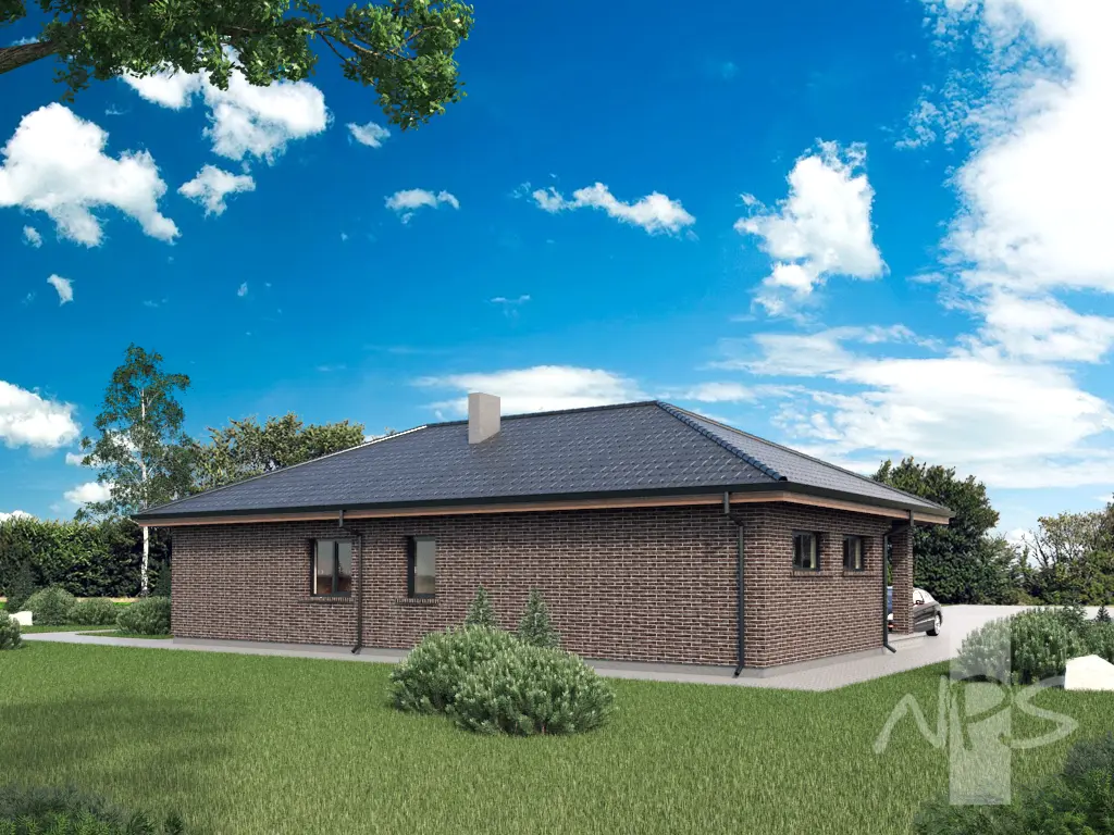 Vienstāva mājas projekts 207 m²: 3 Guļamistabas, Darba istaba, 2 Vannasistabas, Garāža