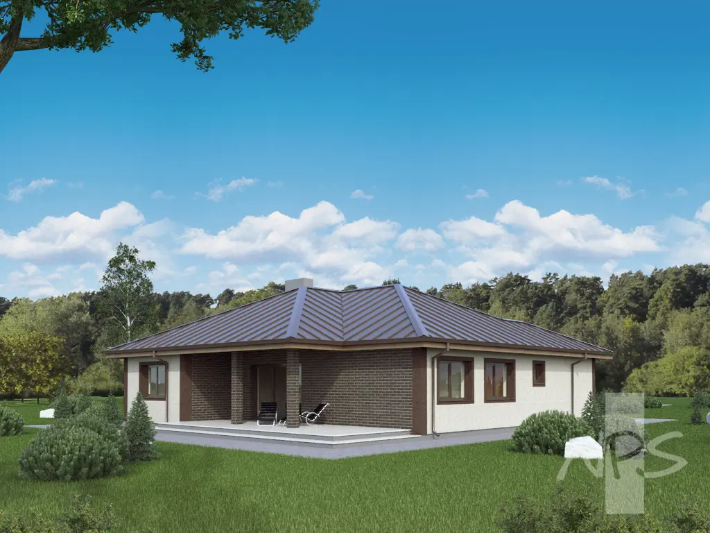 Vienstāva mājas projekts 164 m²: 4 Guļamistabas, 2 Vannasistabas, Garāža