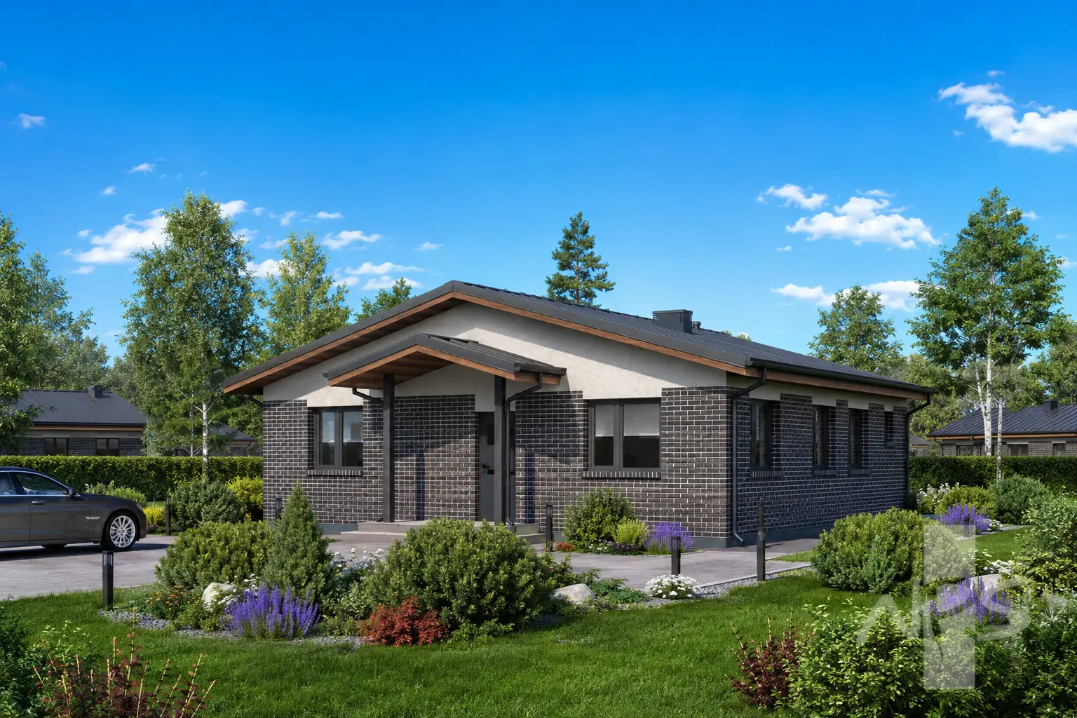 Vienstāva mājas projekts 116 m²: 3 Guļamistabas, 2 Vannasistabas, bez Garāžas