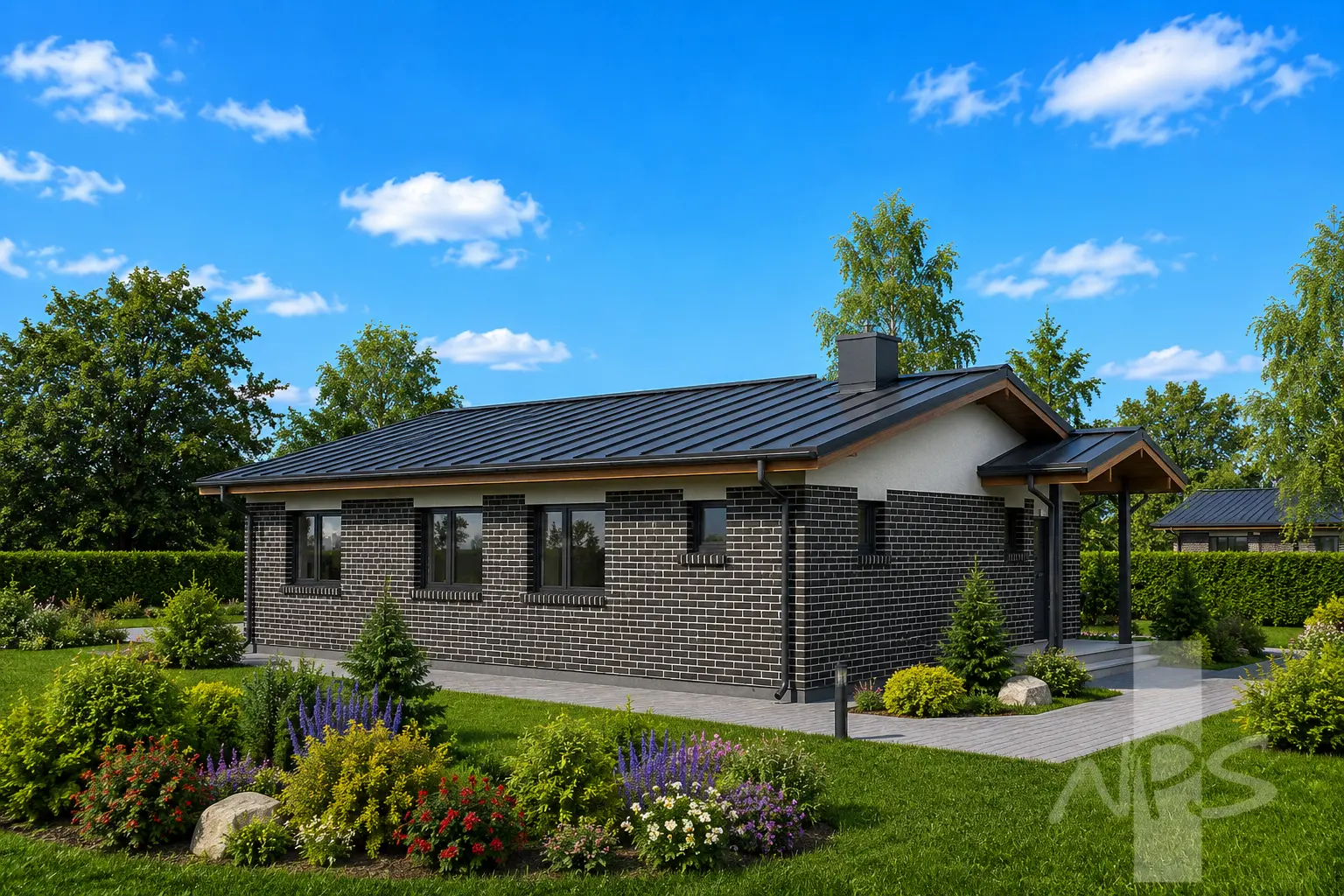 Vienstāva mājas projekts 116 m²: 3 Guļamistabas, 2 Vannasistabas, bez Garāžas