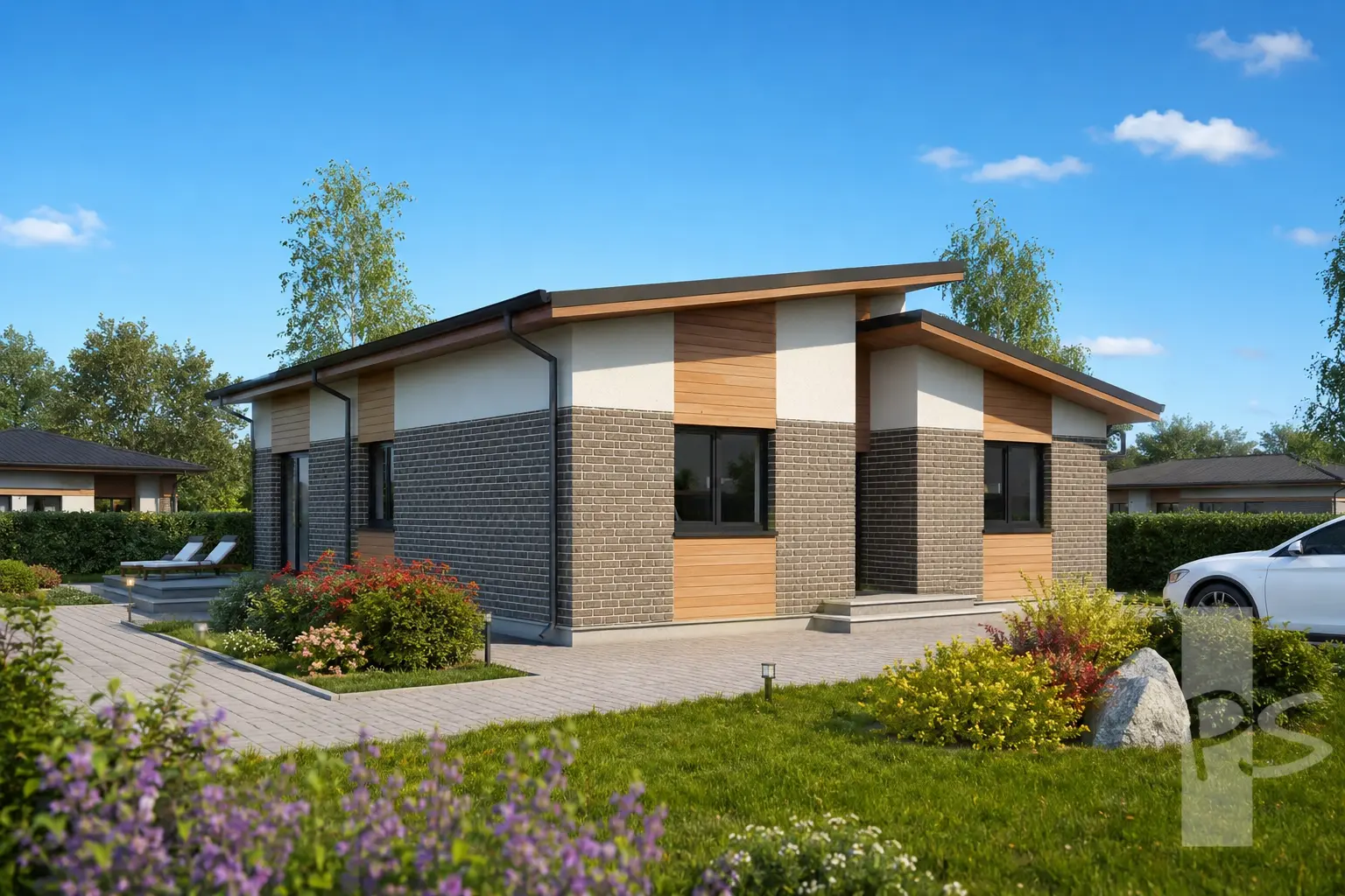 Vienstāva mājas projekts 127 m²: 3 Guļamistabas, 1 Vannasistabas, bez Garāžas
