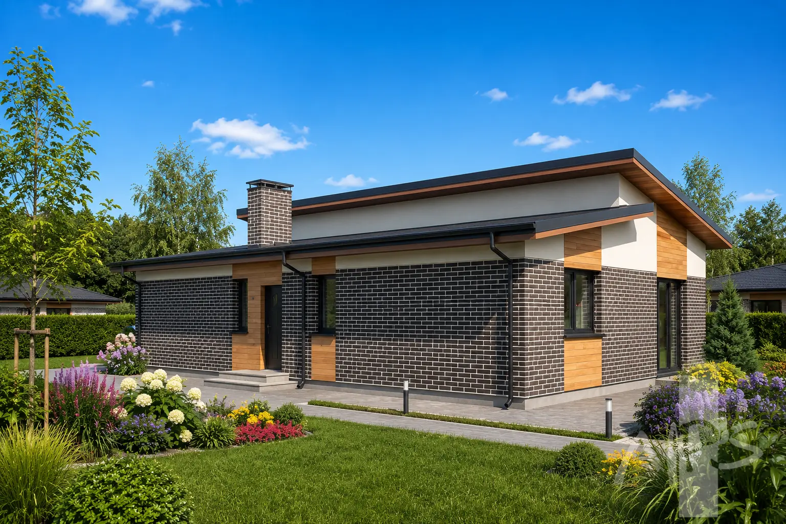 Vienstāva mājas projekts 127 m²: 3 Guļamistabas, 1 Vannasistabas, bez Garāžas