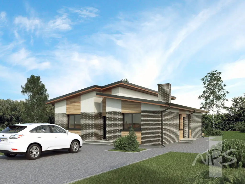 Vienstāva mājas projekts 127 m²: 3 Guļamistabas, 1 Vannasistabas, bez Garāžas