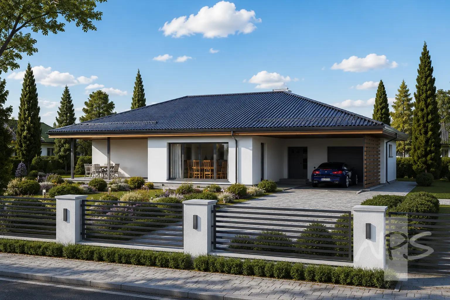 Vienstāva mājas projekts 161 m²: 3 Guļamistabas, 2 Vannasistabas, bez Garāžas