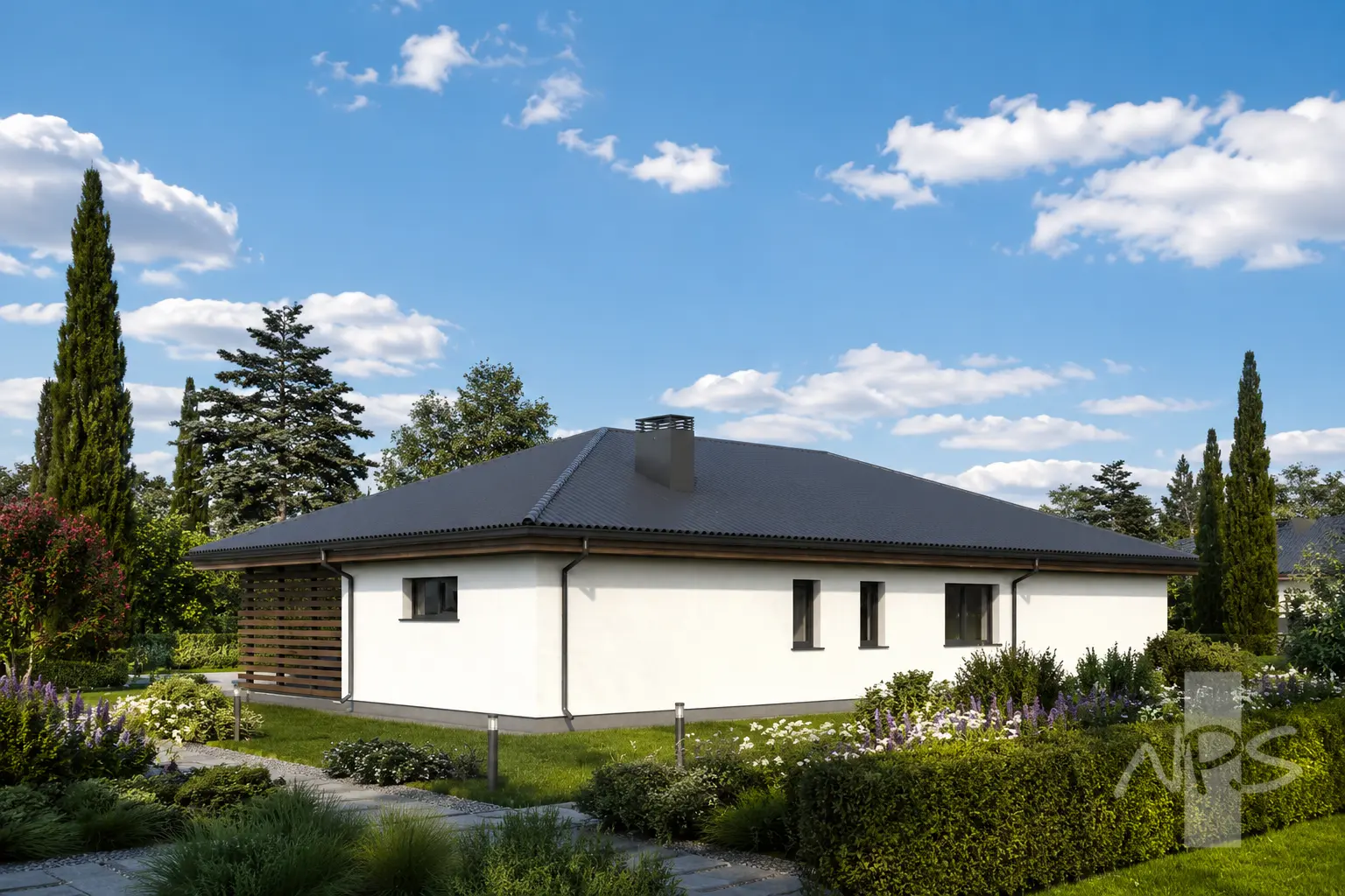 Vienstāva mājas projekts 161 m²: 3 Guļamistabas, 2 Vannasistabas, bez Garāžas