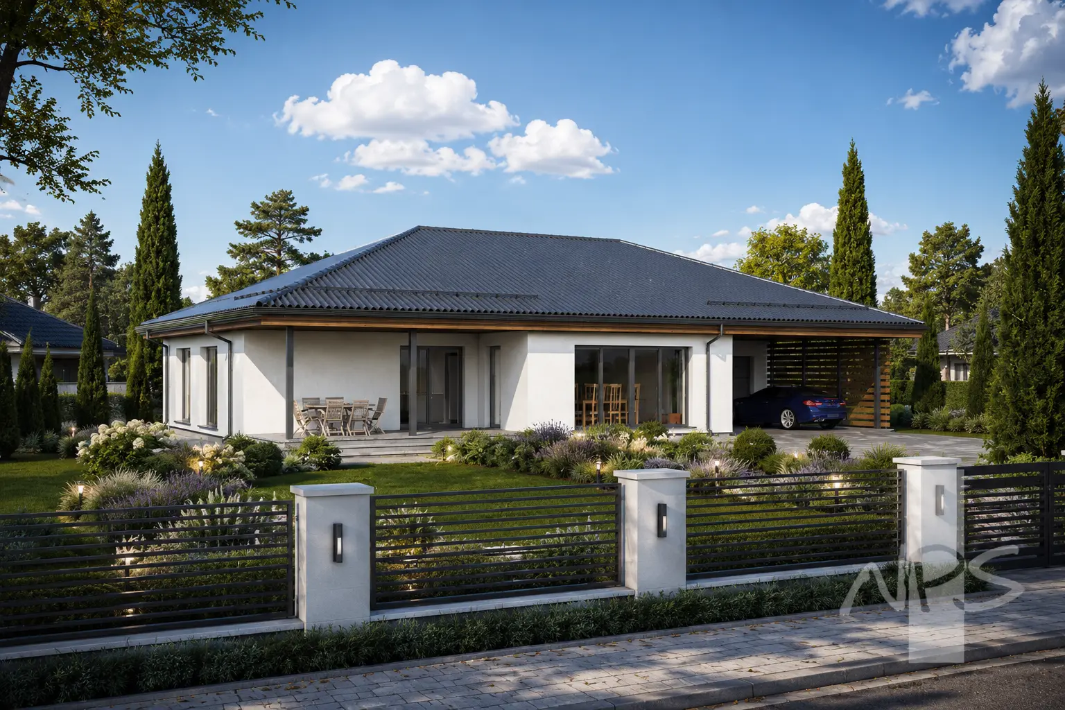 Vienstāva mājas projekts 161 m²: 3 Guļamistabas, 2 Vannasistabas, bez Garāžas