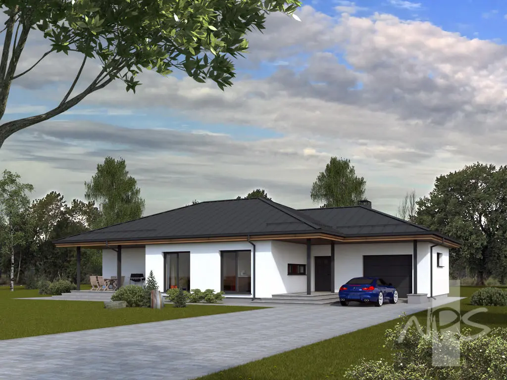 Vienstāva mājas projekts 163 m²: 3 Guļamistabas, 2 Vannasistabas, Garāža