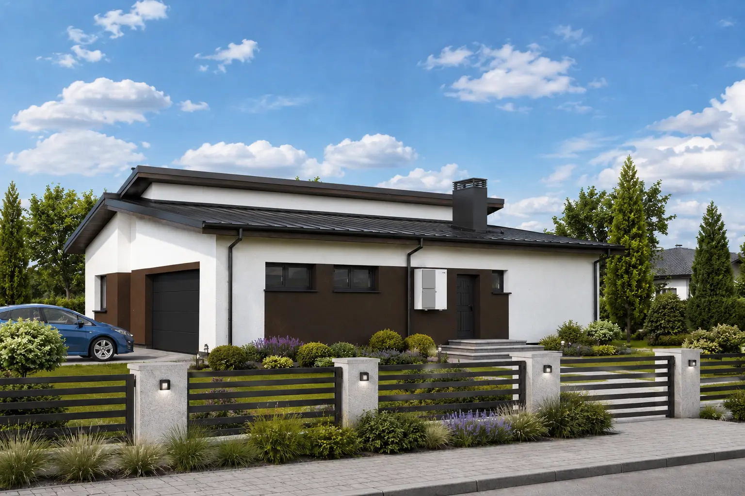 Vienstāva mājas projekts 154 m²: 3 Guļamistabas, 2 Vannasistabas, Garāža