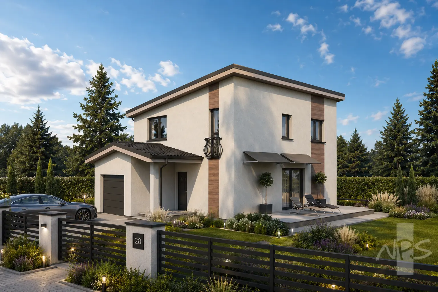 Divstāvu mājas projekts 146 m²: 3 Guļamistabas, 2 Vannasistabas, Garāža