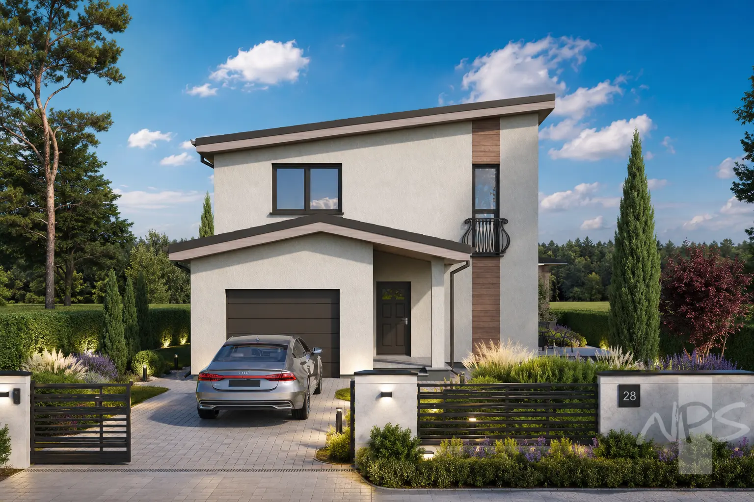 Divstāvu mājas projekts 146 m²: 3 Guļamistabas, 2 Vannasistabas, Garāža