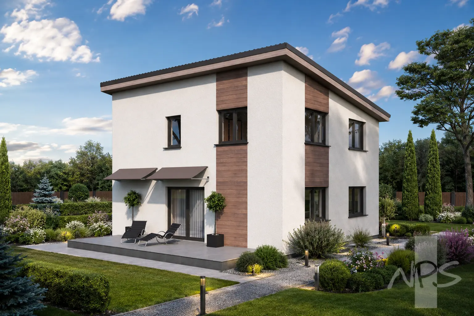 Divstāvu mājas projekts 146 m²: 3 Guļamistabas, 2 Vannasistabas, Garāža