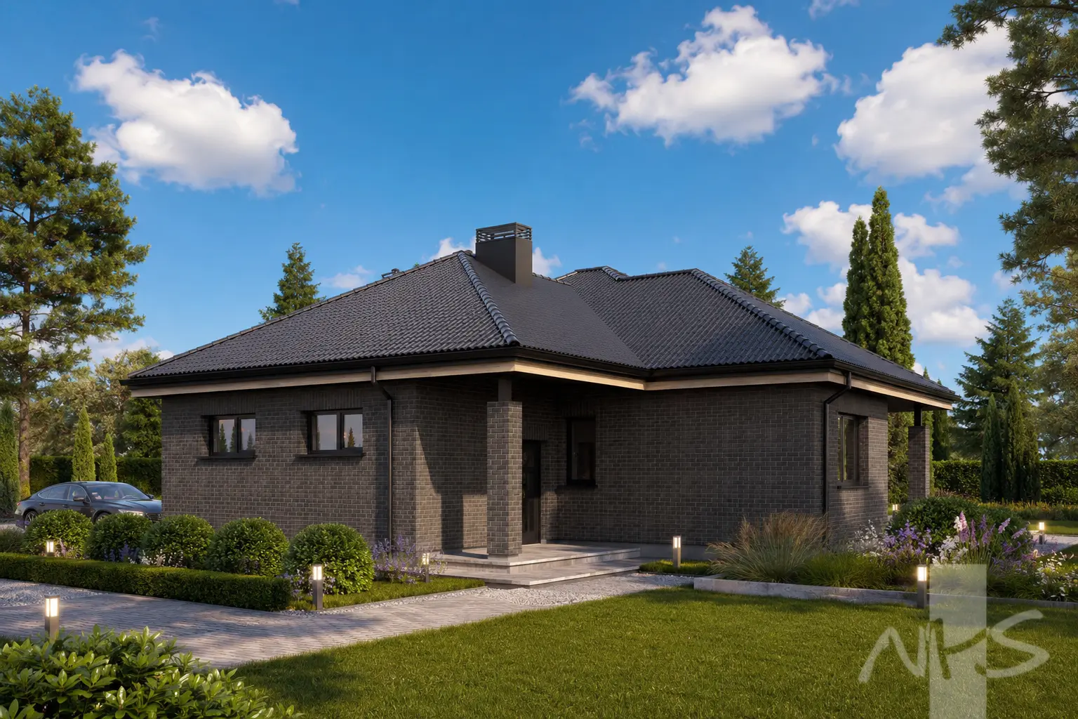 Vienstāva mājas projekts 133 m²: 3 Guļamistabas, 1 Vannasistabas, Garāža