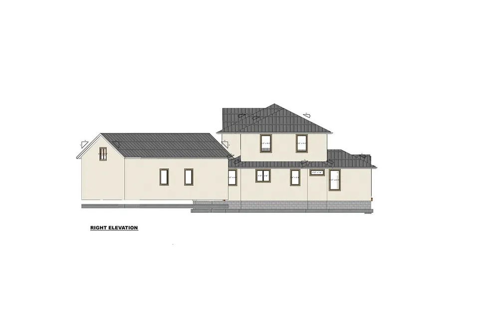 Divstāvu mājas projekts 475 m²: 6 Guļamistabas, 5 Vannasistabas, Atvērta virtuve, Garāža