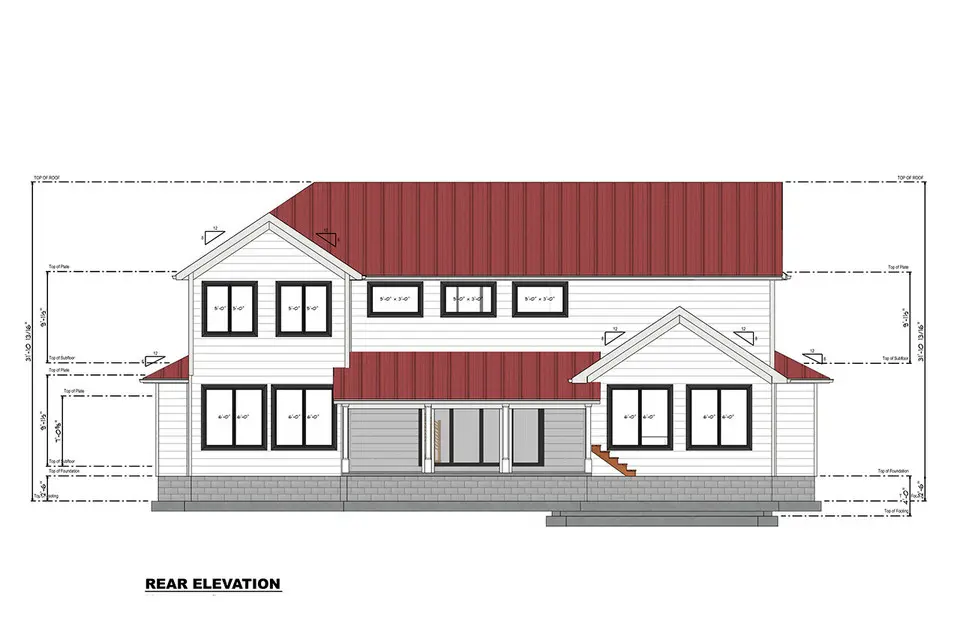 Divstāvu mājas projekts 543 m²: 4 Guļamistabas, Darba istaba, 4 Vannasistabas, Atvērta virtuve, Garāža