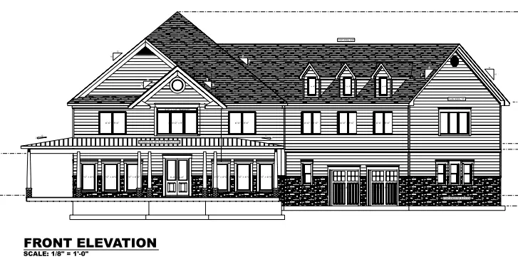 Divstāvu mājas projekts 1092 m²: 4 Guļamistabas, 5 Vannasistabas, Atvērta virtuve, Garāža