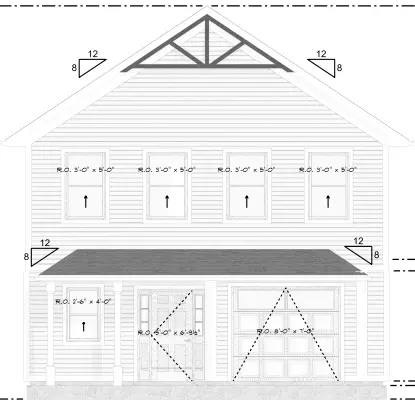 Divstāvu mājas projekts 178 m²: 4 Guļamistabas, 3 Vannasistabas, Garāža