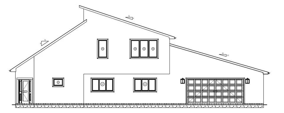 Mājas projekts ar mansardu 250 m²: 3 Guļamistabas, 3 Vannasistabas, Garāža