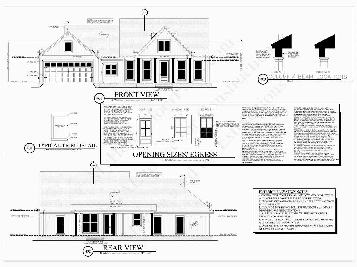 Vienstāva mājas projekts 42 m²: 3 Guļamistabas, 2 Vannasistabas, Atvērta virtuve, Garāža