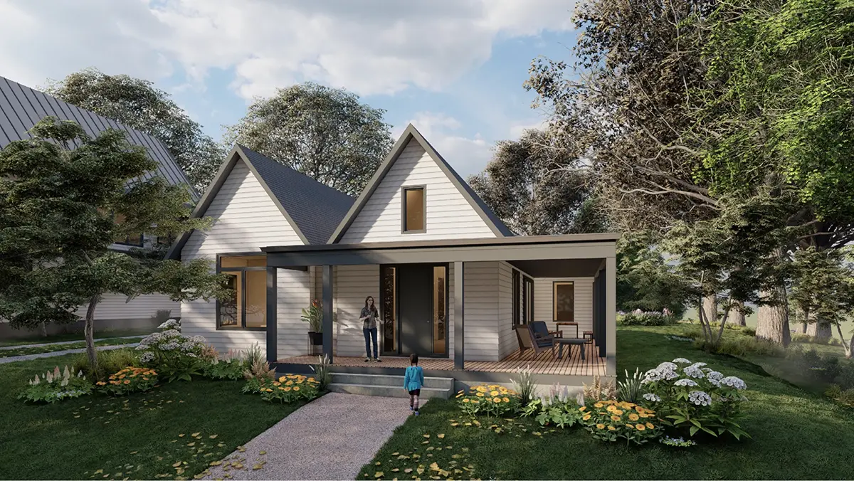 Vienstāva mājas projekts 181 m²: 3 Guļamistabas, 2 Vannasistabas, Atvērta virtuve, bez Garāžas