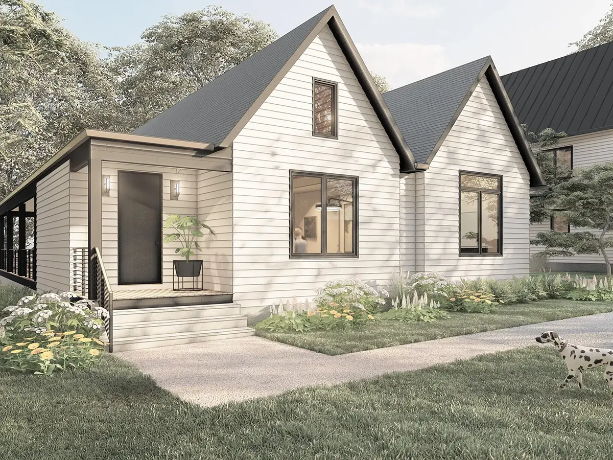 Vienstāva mājas projekts 181 m²: 3 Guļamistabas, 2 Vannasistabas, Atvērta virtuve, bez Garāžas