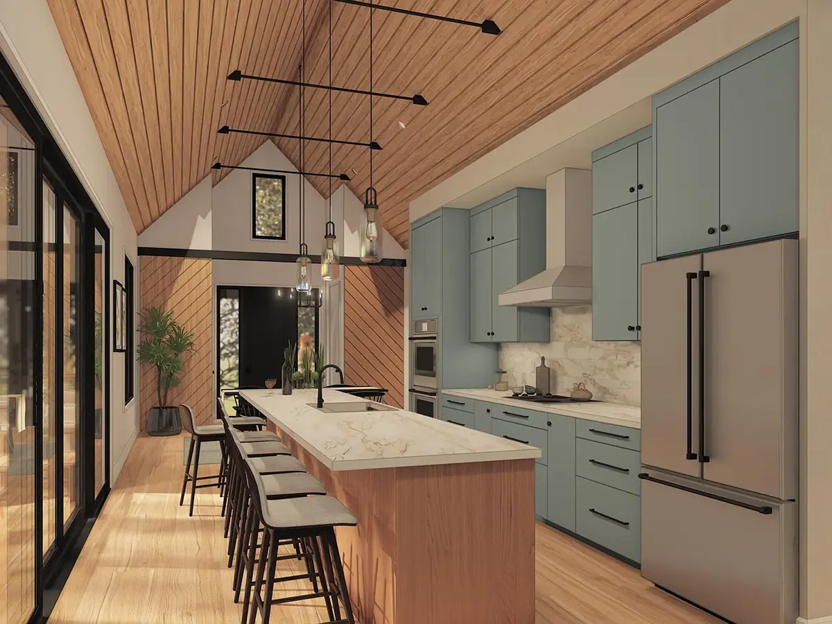 Vienstāva mājas projekts 181 m²: 3 Guļamistabas, 2 Vannasistabas, Atvērta virtuve, bez Garāžas
