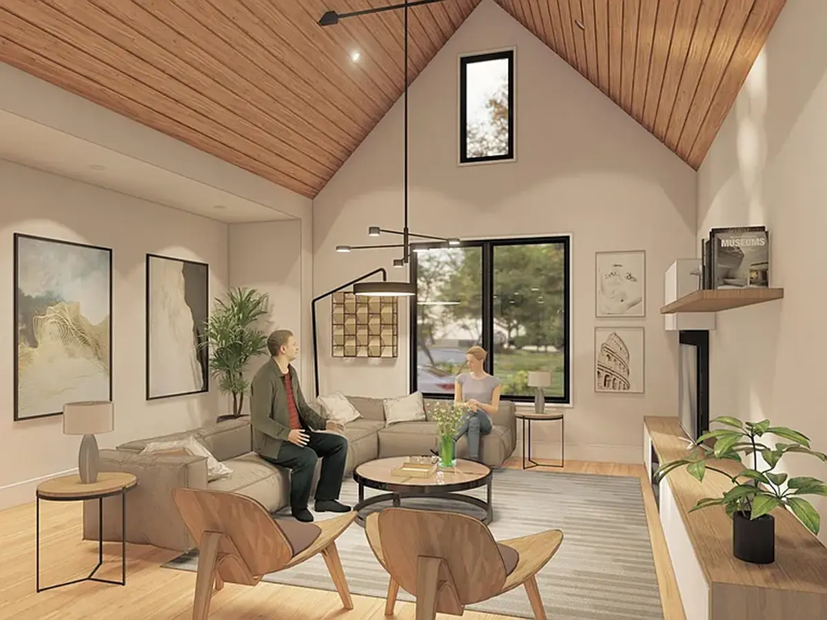 Vienstāva mājas projekts 181 m²: 3 Guļamistabas, 2 Vannasistabas, Atvērta virtuve, bez Garāžas