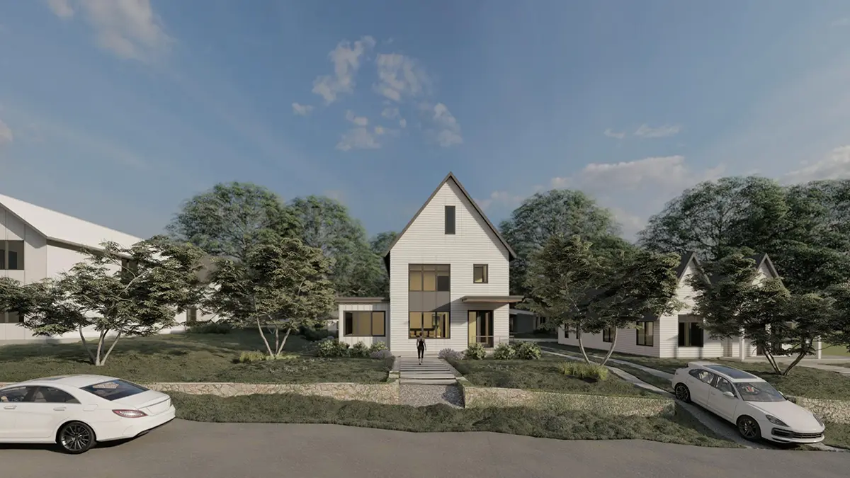 Divstāvu mājas projekts 299 m²: 4 Guļamistabas, Darba istaba, 4 Vannasistabas, Atvērta virtuve, bez Garāžas