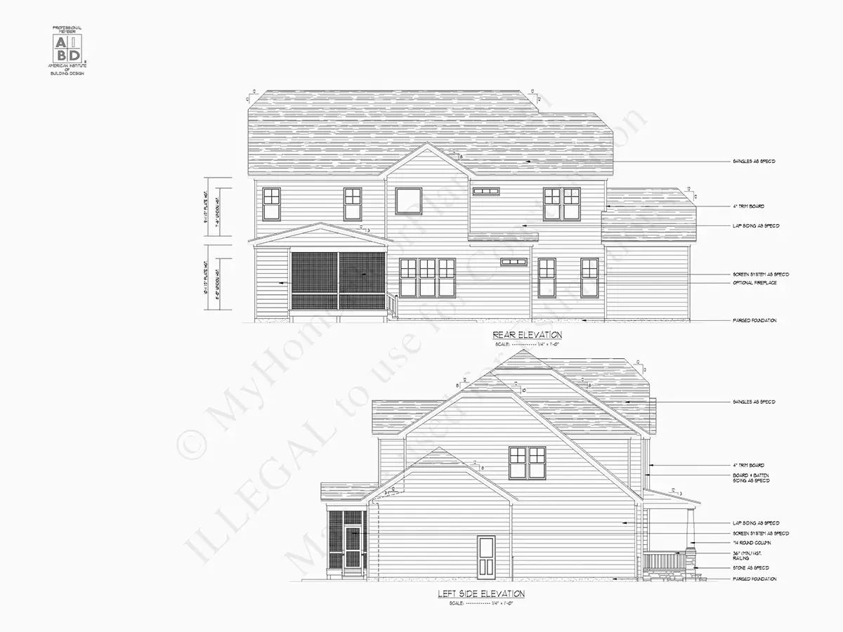 Divstāvu mājas projekts 341 m²: 5 Guļamistabas, Darba istaba, 4 Vannasistabas, Atvērta virtuve, Garāža