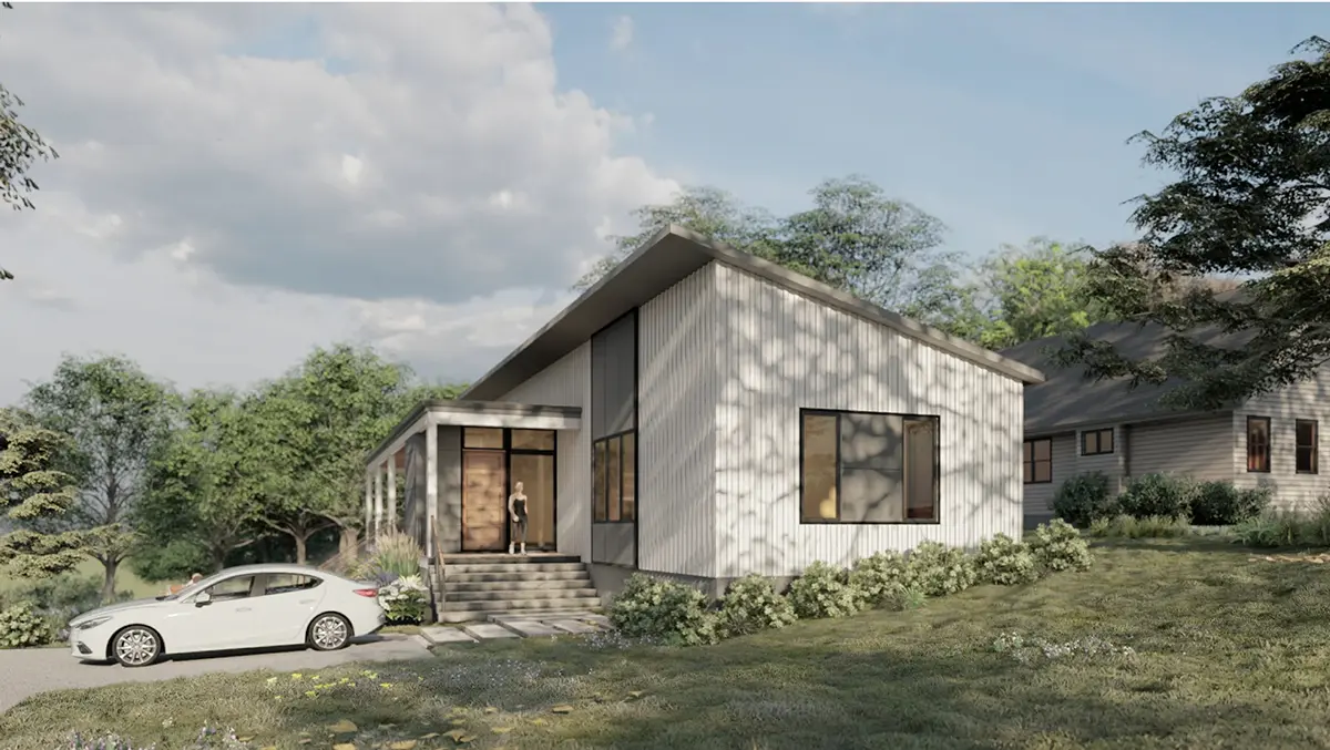 Vienstāva mājas projekts 196 m²: 4 Guļamistabas, Darba istaba, 4 Vannasistabas, Atvērta virtuve, bez Garāžas