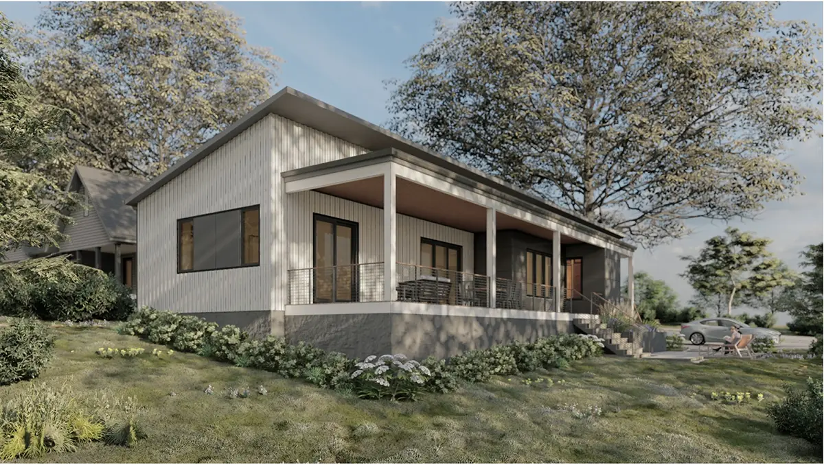 Vienstāva mājas projekts 196 m²: 4 Guļamistabas, Darba istaba, 4 Vannasistabas, Atvērta virtuve, bez Garāžas