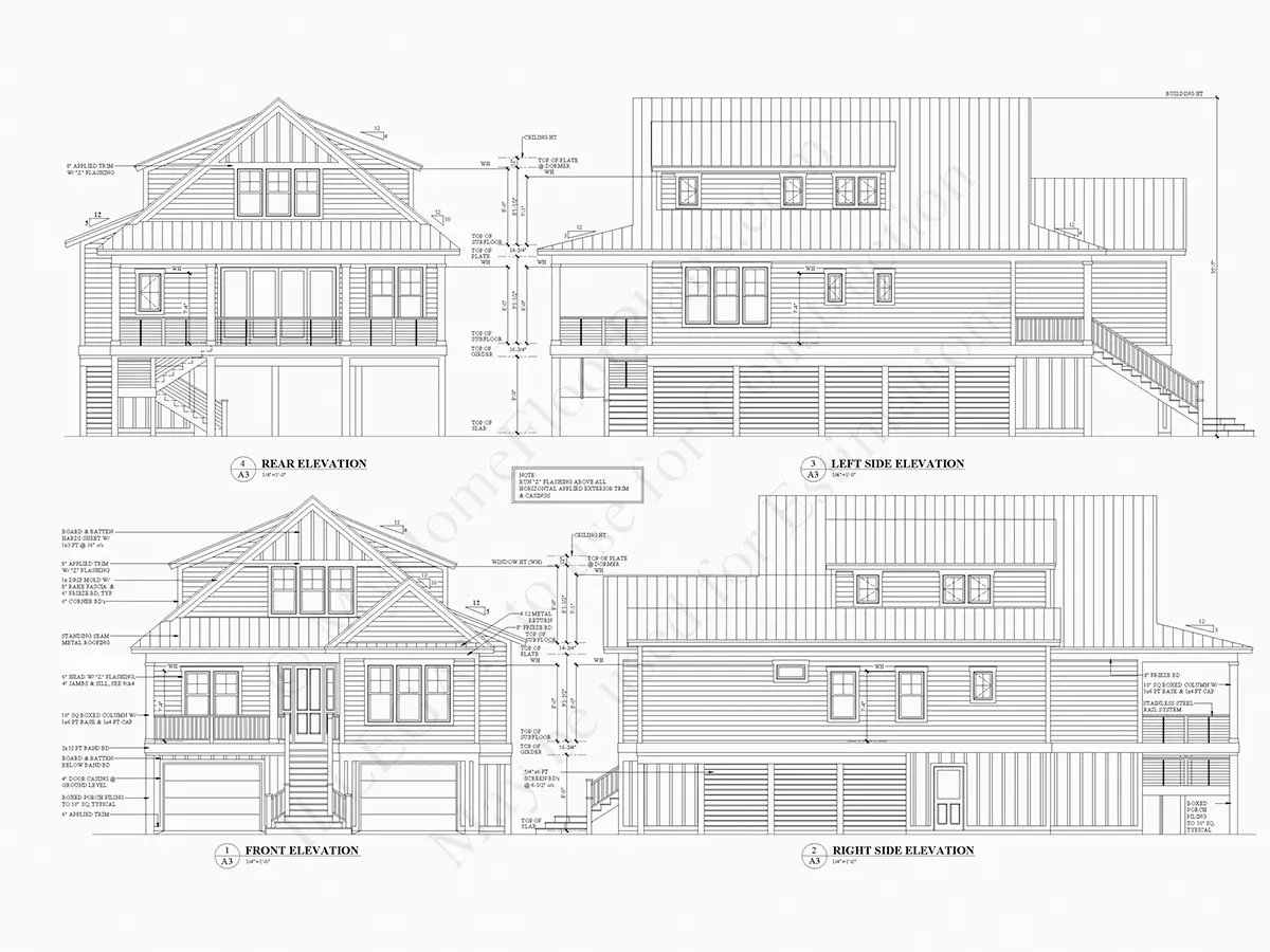Trīsstāvu mājas projekts 219 m²: 4 Guļamistabas, 4 Vannasistabas, Atvērta virtuve, Garāža