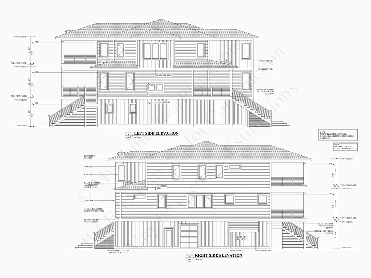 Trīsstāvu mājas projekts 387 m²: 4 Guļamistabas, Darba istaba, 5 Vannasistabas, Atvērta virtuve, Garāža
