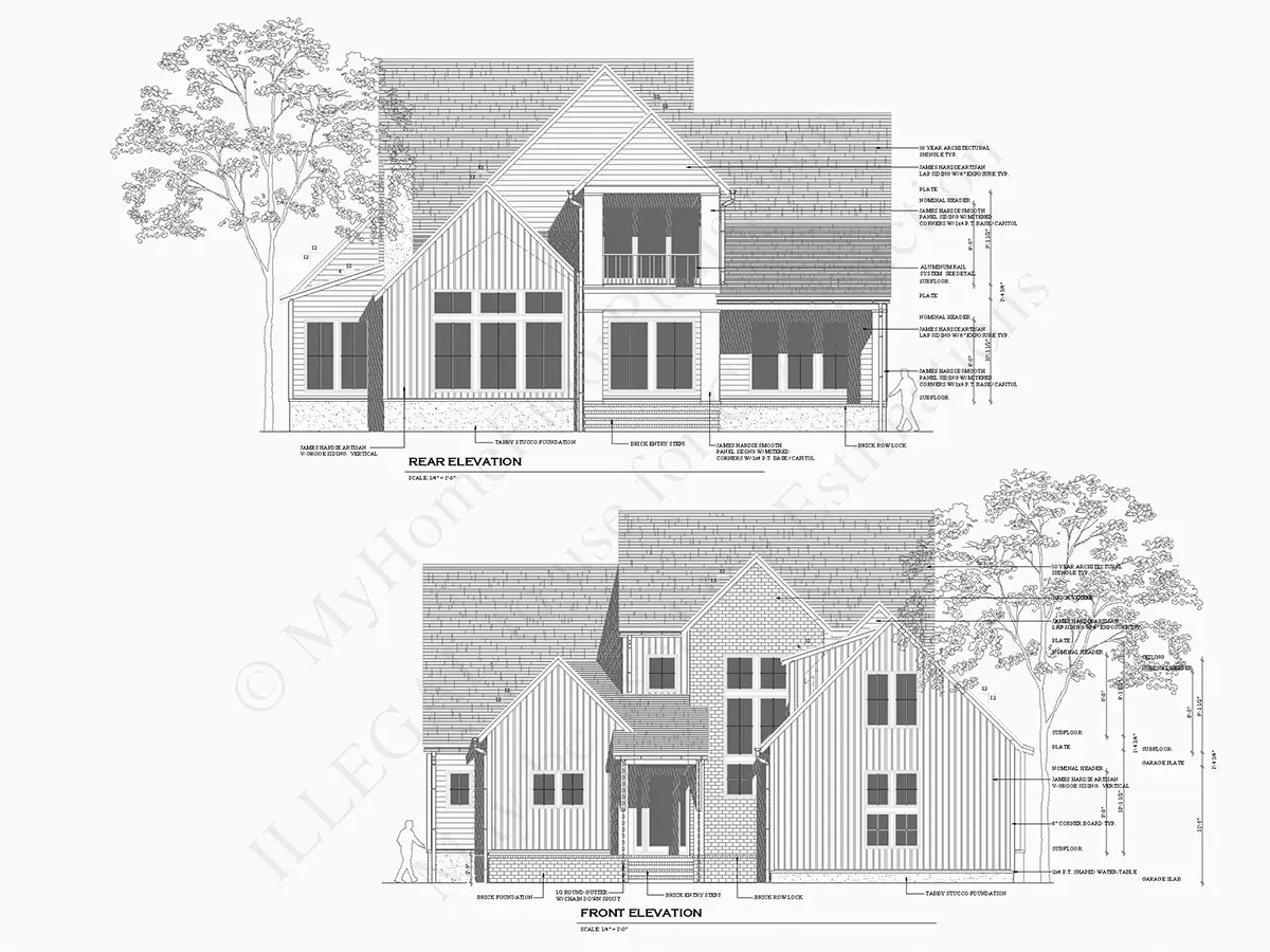 Mājas projekts ar mansardu 398 m²: 3 Guļamistabas, 4 Vannasistabas, Atvērta virtuve, Garāža