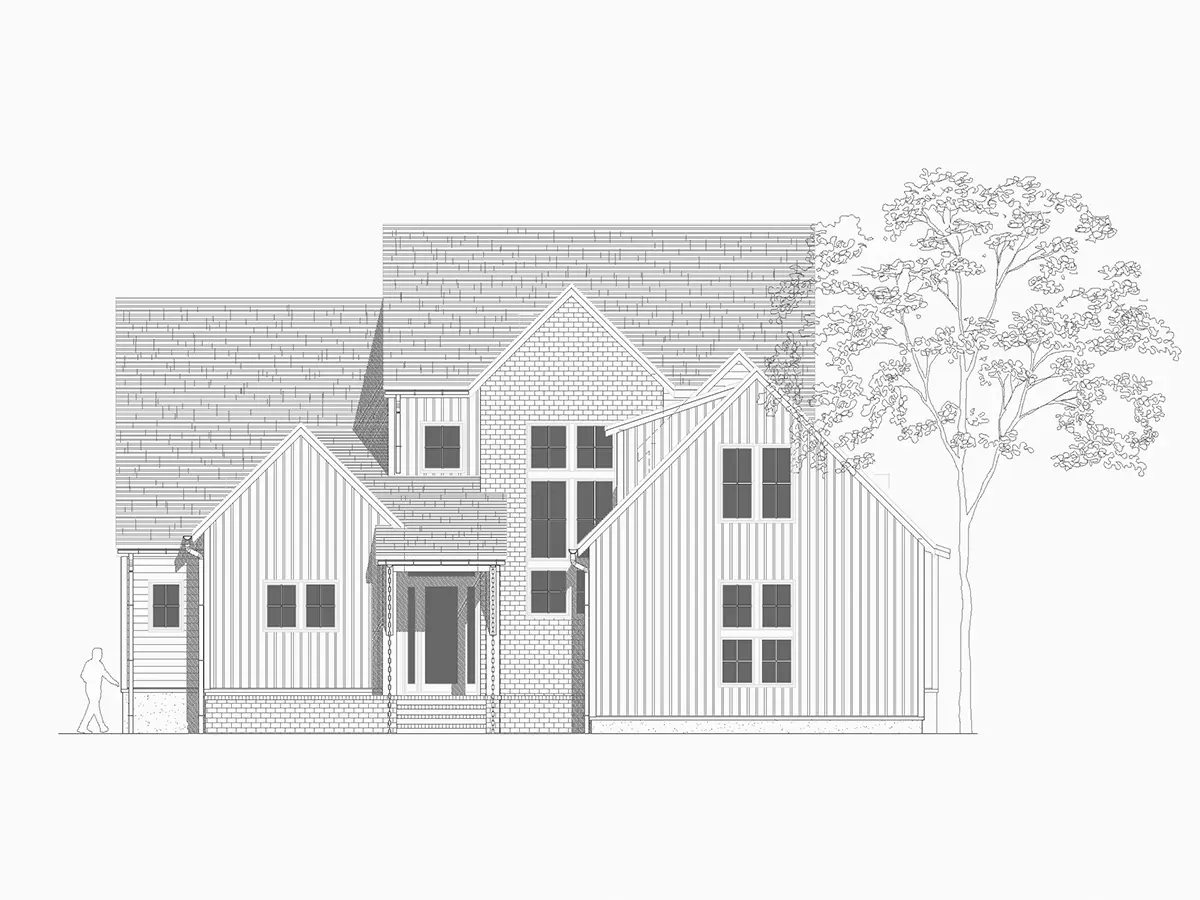 Mājas projekts ar mansardu 398 m²: 3 Guļamistabas, 4 Vannasistabas, Atvērta virtuve, Garāža