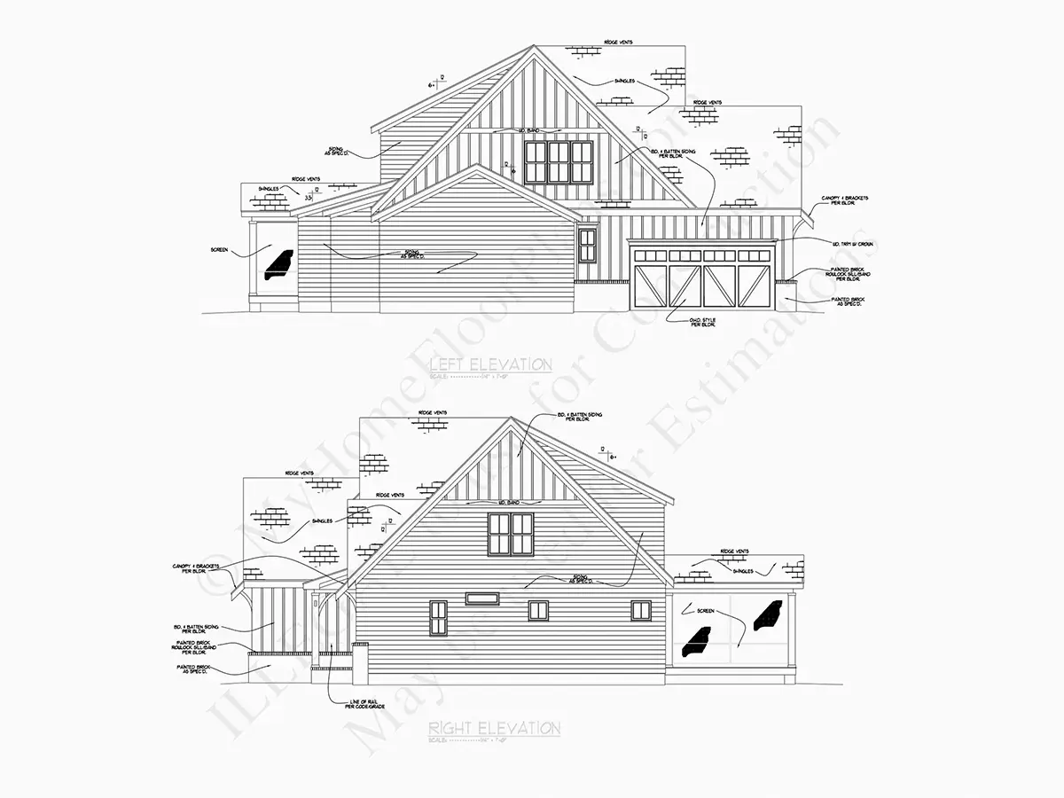 Mājas projekts ar mansardu 386 m²: 4 Guļamistabas, Darba istaba, 5 Vannasistabas, Atvērta virtuve, Garāža