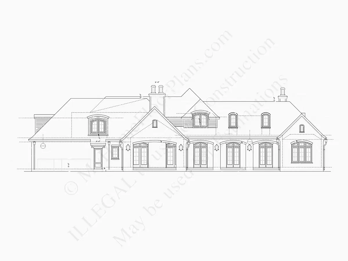 Mājas projekts ar mansardu 633 m²: 4 Guļamistabas, Darba istaba, 6 Vannasistabas, Atvērta virtuve, Garāža