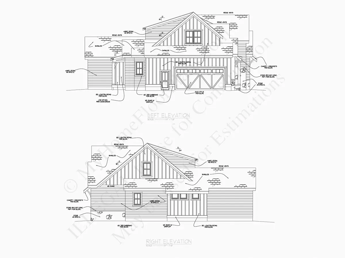 Mājas projekts ar mansardu 387 m²: 4 Guļamistabas, Darba istaba, 5 Vannasistabas, Atvērta virtuve, Garāža