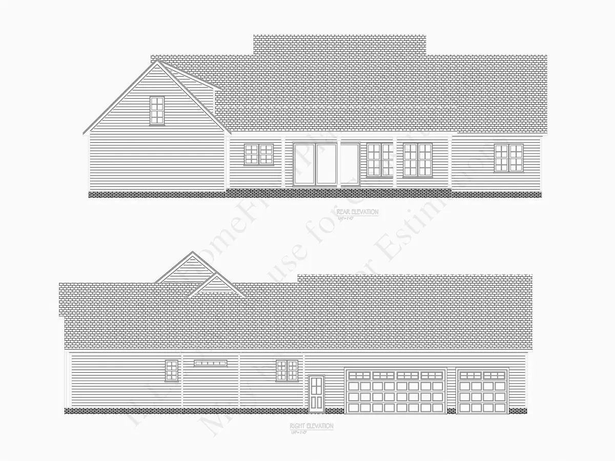 Vienstāva mājas projekts 278 m²: 3 Guļamistabas, Darba istaba, 6 Vannasistabas, Atvērta virtuve, Garāža