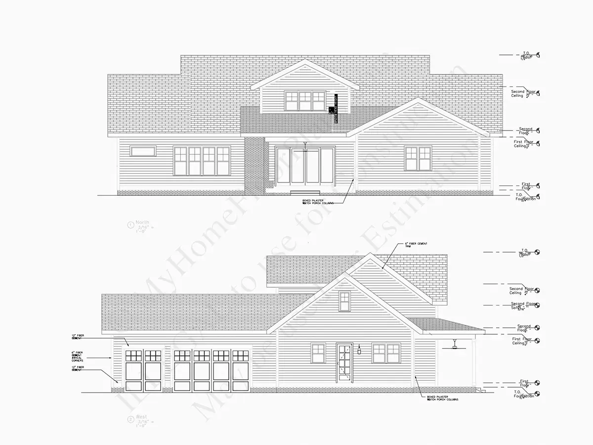 Mājas projekts ar mansardu 341 m²: 4 Guļamistabas, Darba istaba, 5 Vannasistabas, Atvērta virtuve, Garāža