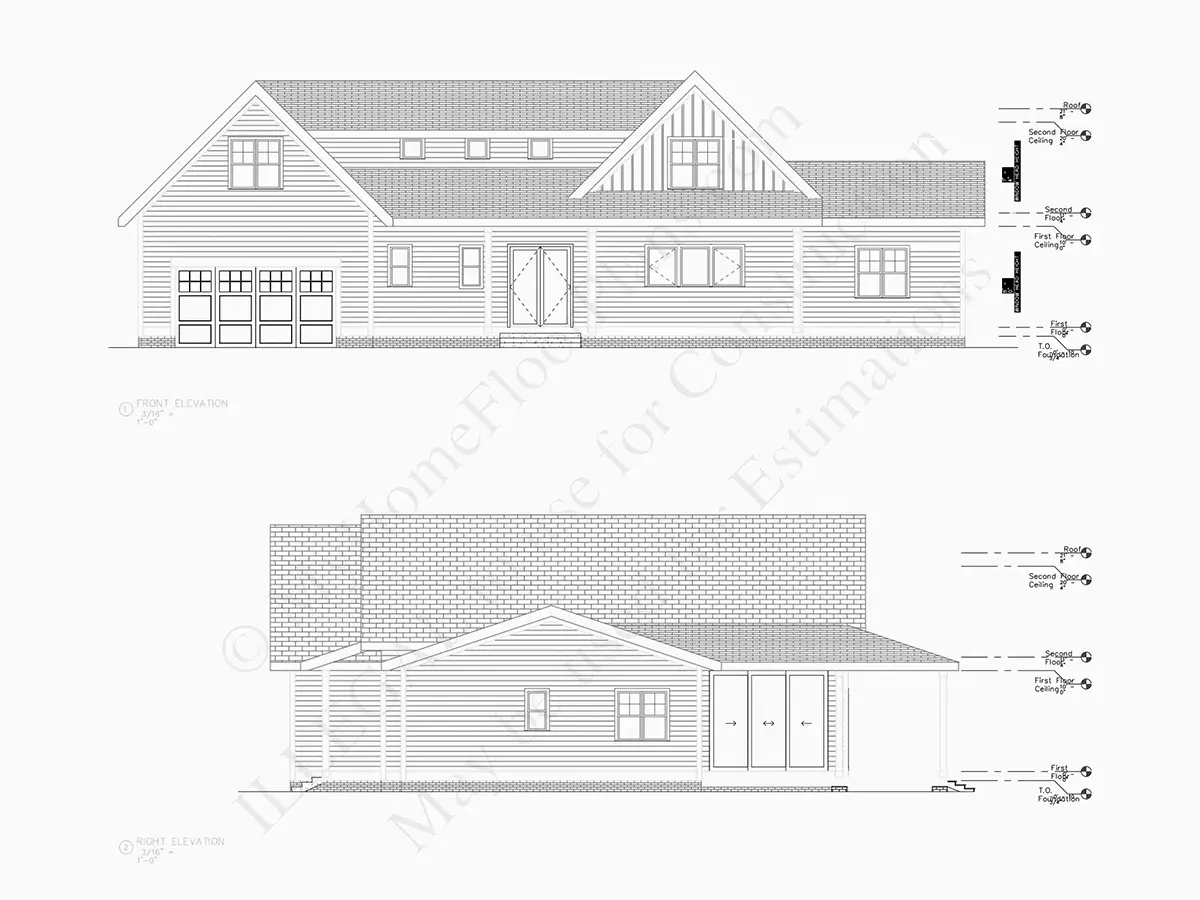 Mājas projekts ar mansardu 419 m²: 4 Guļamistabas, 4 Vannasistabas, Atvērta virtuve, Garāža